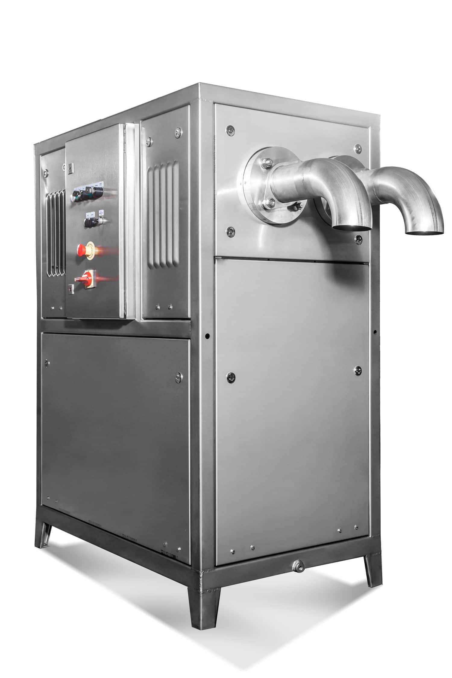 Double pelletiser for the production of dry ice